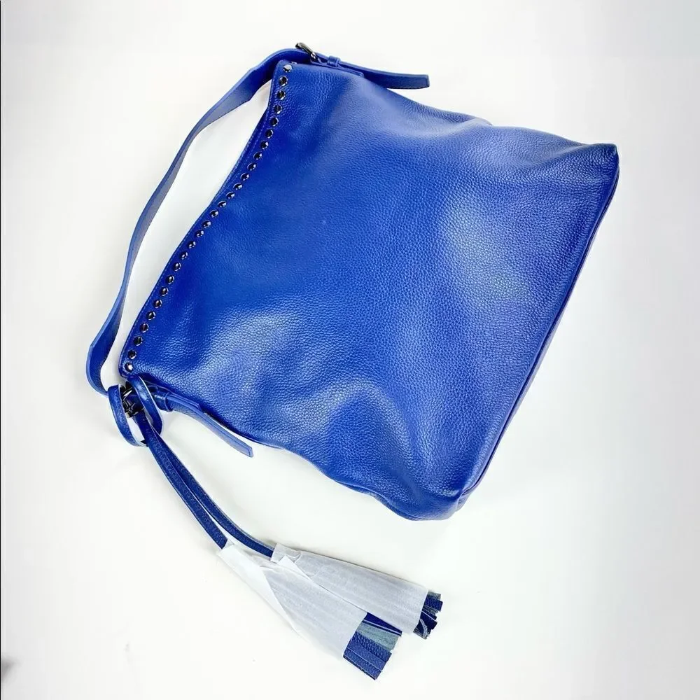 Laggo reed cobalt blue studded hobo purse NWT